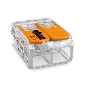   Vezetékösszekötő oldható 32A/450V leágazás 2x 0.2-4mm2 átlátszó polikarbonát (PC) WAGO 221-412