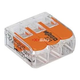 Wago 3 pólusú vezetékösszekötő 0,2-4 mm² 