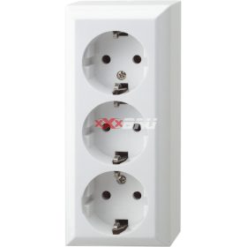 Austin 3-as földelt dugalj, falon kívüli 321114