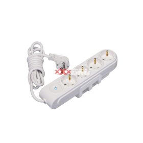 Asztali elosztó 4-es, kapcsolóval, 2m