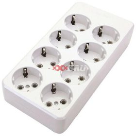   Anco Asztali hosszabbító 8-as, kábel nélküli, szerelhető, 16A, 250V, fehér 321721