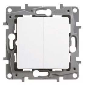   Niloé 105 2x1P csillárkapcsoló betét fehér süllyesztett IP20 2- billentyű/gomb LEGRAND 764506