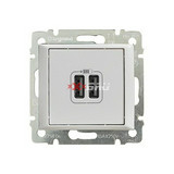 Valena USB töltőaljzat A+A 2/ki 2400mA-max. 5V süllyesztett fehér LEGRAND 770470