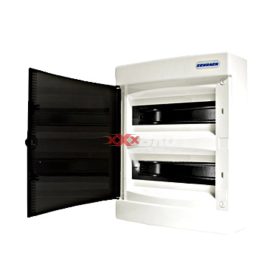 Falonkívüli kiselosztó 2 soros, 24KE, átlátszó ajtó