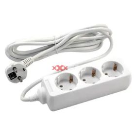   Asztali elosztósor gyerekvédős 1mm2 1.4m 3x2P+E/230V 16A fehér IP20 GR1151