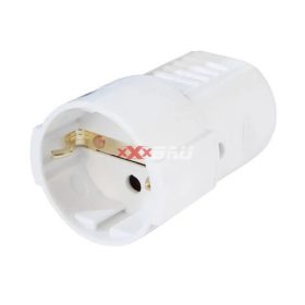   Dugalj lengő 2P+F 16A 250V egyenes fehér műanyag csavaros IP20 GR1180