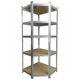   Sarok Salgó polc 180x70x40 EZÜST, 175KG/POLC TEHERBÍRÁSSAL 5 POLCOS GR1807040