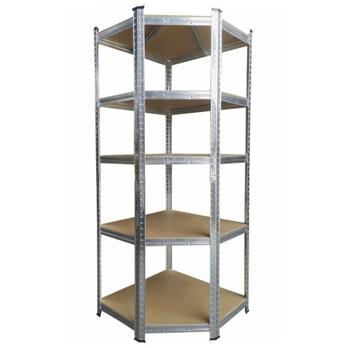 Sarok Salgó polc 180x70x40 EZÜST, 175KG/POLC TEHERBÍRÁSSAL 5 POLCOS GR1807040