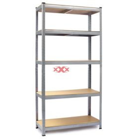   Salgó polc, horganyzott fém polc állvány 180CMx90CMx40CM EZÜST, 175KG/POLC TEHERBÍRÁSSAL 5 POLCOS 875KG ÖSSZTERHELÉS