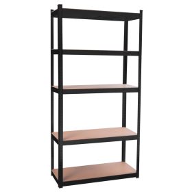   Salgó polc, horganyzott fém polc állvány 180CMx90CMx40CM FEKETE, 175KG/POLC TEHERBÍRÁSSAL 5 POLCOS 875KG ÖSSZTERHELÉS