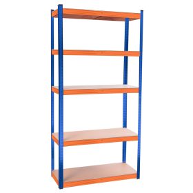  Salgó polc, horganyzott fém polc állvány 180CMx90CMx40CM KÉK/NARANCSSÁRGA , 175KG/POLC TEHERBÍRÁSSAL 5 POLCOS 875KG ÖSSZTERHELÉS