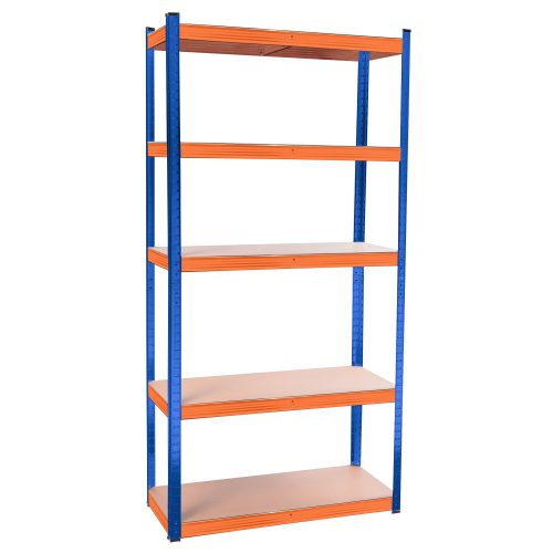 Salgó polc, horganyzott fém polc állvány 180CMx90CMx40CM KÉK/NARANCSSÁRGA , 175KG/POLC TEHERBÍRÁSSAL 5 POLCOS 875KG ÖSSZTERHELÉS