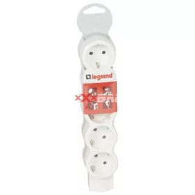   Legrand 695014 Ötös hosszabbító vezetékezhető kapcsoló nélkül fehér-szürke (Legrand 695014)