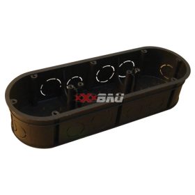 Perforált szerelvénydoboz süllyesztett, tripla, fekete