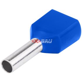   Érvéghüvely szigetelt iker 2x 2.5mm2 13mm kék TRACON E16I