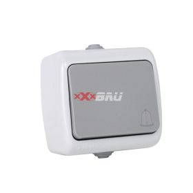   ENTAC STEPHAN FELÜLETRE SZERELHETŐ NYOMÓ CSENGŐKAPCSOLÓ IP54 SZÜRKE-FEHÉR ESMWSDB-STP