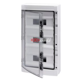   Kiselosztó 2xPE/N UV-álló DC1000V 3x 12M falonkívüli szürke IP65 átlátszó kivágott 40CDK GEWISS GW40105BD