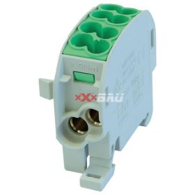   Fővezetéki leágazókapocs 130/100A Cu/Al csavaros zöld2x25+6x16mm2 HLAK 25-1/6 M2 Pollmann 2080175