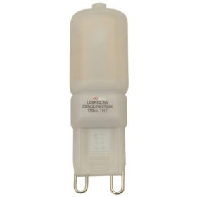   "LED fényforrás műanyag házban Cikkszám:LG9X2,5NW (EAN: 5997374223157) Műszaki adatok 230 VAC, 2,5 W,4000 K,G9,180 lm, 270°, EEI=G"