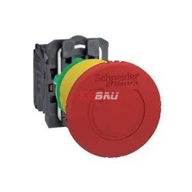   Vészgomba-nyomó komplett d22 1ny 1z süllyesztett 40mm-fej fordító nyugtázás Harmony XB5 Schneider XB5AS8445