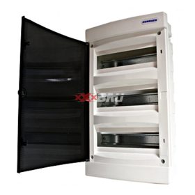   "Süllyesztett kiselosztó 3 soros, 54KE, átlátszó ajtó H=520 W=391 D=106mm, protection class 2, ABS, halogen free, RAL 9003"