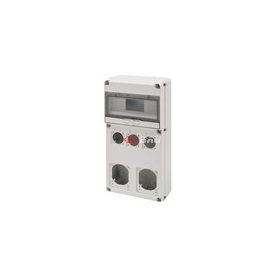   Dugaszoló kiselosztó 16A/230V 10M 3x(50x50mm)+2x16A-dugaljhely műanyag fali IP65 68Q-DIN GEWISS GW68027N