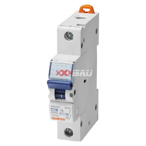 Kismegszakító 1P 16A C-jelleg 400V AC 4.5kA/60898 6kA/60947 MT45 GEWISS GW92108