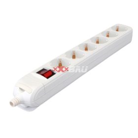   "Újravezetékezhető, hordozható elosztósáv Cikkszám:HUR-06K (EAN: 5997374188869) Műszaki adatok 6×SCHUKO, max.16A, 250VAC"