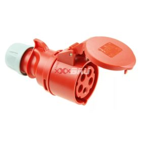   Ipari dugalj lengő 3P+N+E 16A 400V(50+60Hz) piros egyenes IP44 műanyag 6h-pozíció Shark PCE 215-6