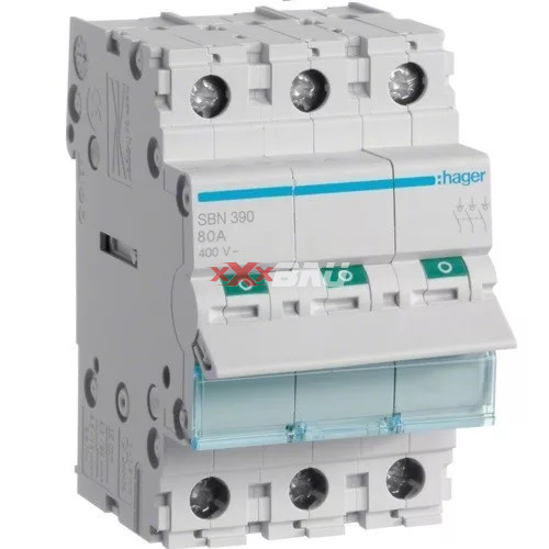 Hager SBN390, moduláris terheléskapcsoló 3P 100A 400 V